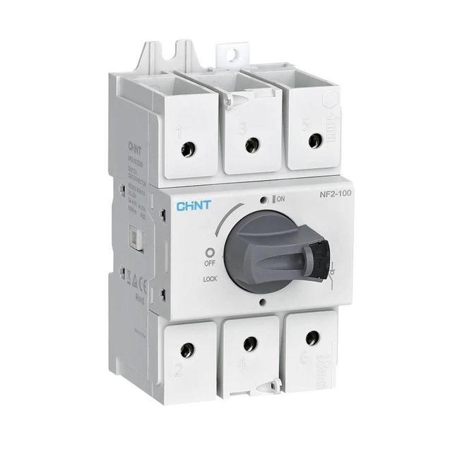 Рубильник 3п NF2-100/3DIR 3P 100А со стандарт. ручкой на DIN-рейку или монтаж. плату CHINT 324164