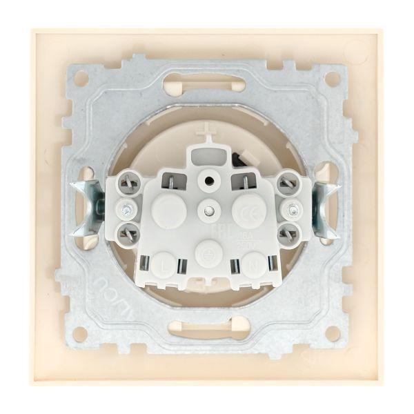 Розетка 1-м СП Валенсия 10А IP20 без заземл. защ. шторки крем. PROxima EKF EWR10-022-20