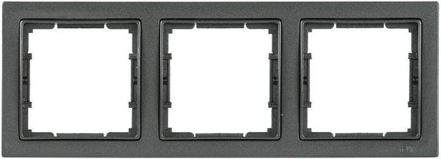 Рамка 3-м BOLERO Q1 РУ-3-БА квадрат. антрацит IEK EMB32-K95-Q1