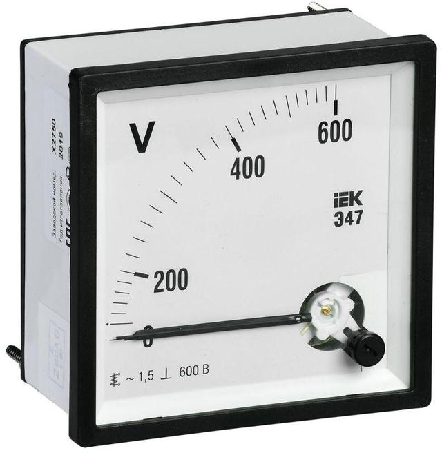 Вольтметр Э47 72х72мм 600В кл. точн. 1.5 IEK IPV10-6-0600-E
