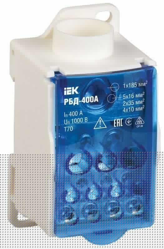 Блок распределительный на DIN-рейку РБД-400А IEK RBD-400