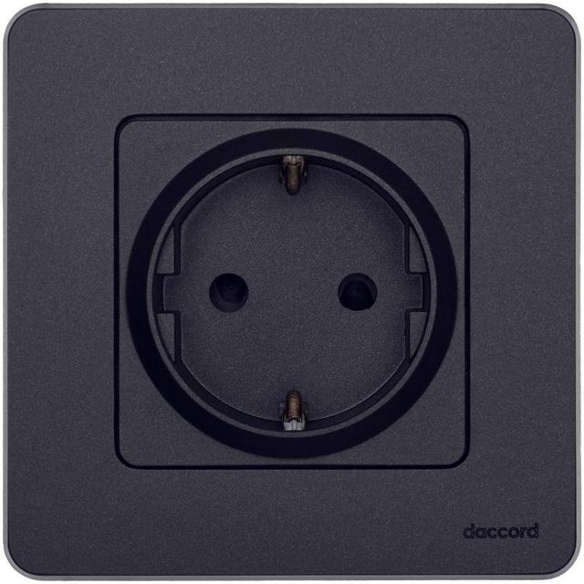 Розетка 1-м СП Inspiria 16А IP20 250В 2P+E защ. шторки немецк. стандарт механизм антрацит Leg 673733