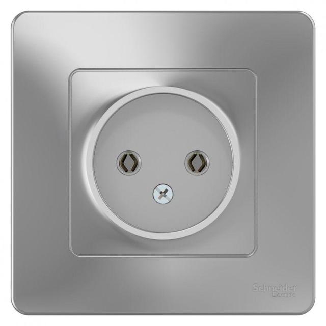 Розетка 1-м СП Blanca 16А IP20 250В без заземл. без защ. шторок алюм. SE BLNRS000013