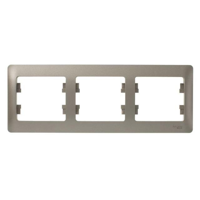 Рамка 3-м Glossa горизонт. титан SE GSL000403