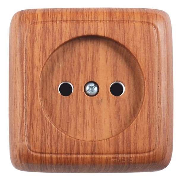 Розетка 1-м ОП Альфа 16А IP20 защ. шторки дуб HEGEL РА16-102-05