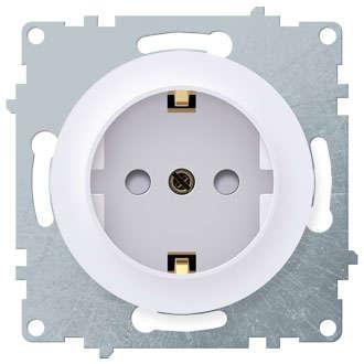 Розетка 1-м СП Florence 16А IP20 с заземл. защ. шторки винтов. контакты механизм бел. (1E10101300) OneKeyElectro 2172764