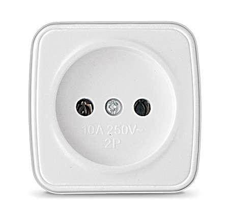 Розетка 1-м ОП Электра 10А IP20 без заземл. бел. Союз 0011