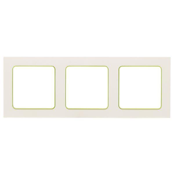 Рамка 3-м Стокгольм бел. с линией цвета зел. PROxima EKF EAM-G-302-10