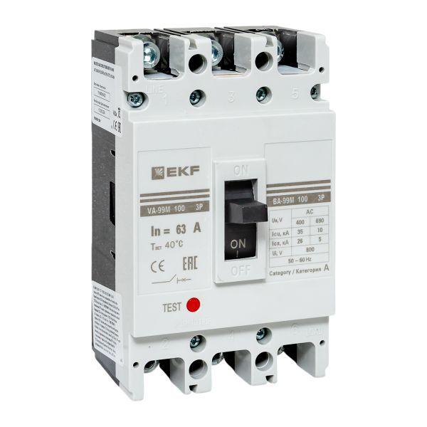 Выключатель автоматический 3п 100/63А 35кА ВА-99М PROxima EKF mccb99-100-63m