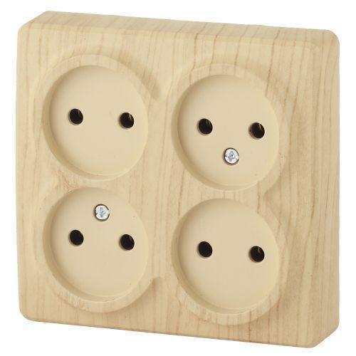 Розетка 4-м ОП Эра Эксперт 11-2210-11 16А IP20 250В 4х2P сосна Эра Б0020708