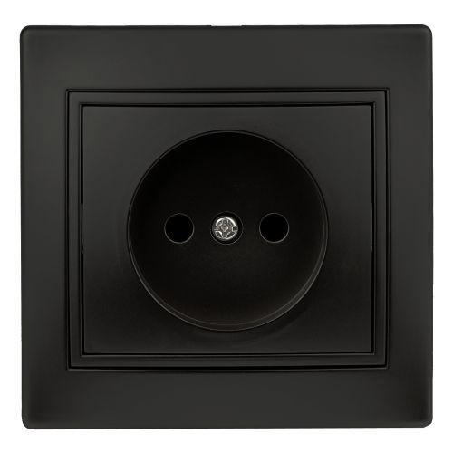 Розетка 1-м СП 2мод. Plano 1-201-05 16А IP20 250В 2P антрацит Intro Б0053867