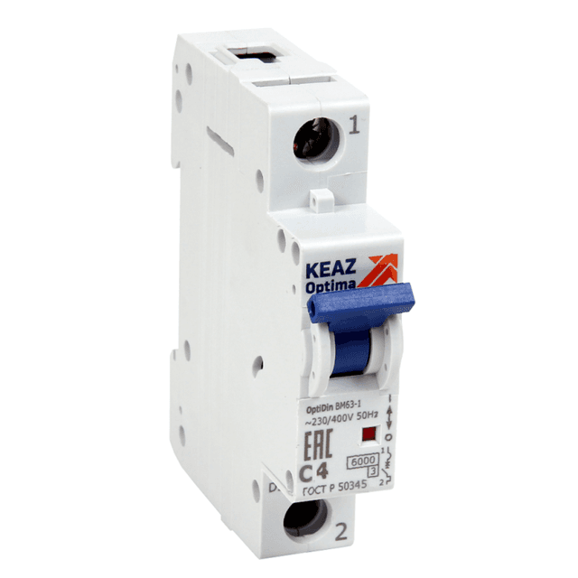 Выключатель автоматический модульный 1п K 4А 6кА OptiDin BM63 УХЛ3 КЭАЗ 103609