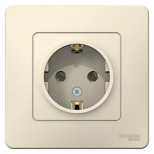 Розетка 1-м СП Blanca 16А IP20 250В с заземл. без защ. шторок молоч. SE BLNRS001012