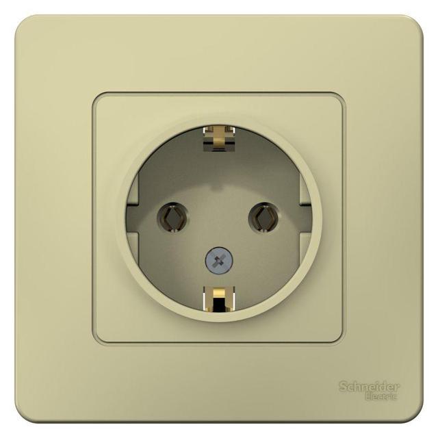 Розетка 1-м СП Blanca 16А IP20 250В с заземл. без защ. шторок беж. SE BLNRS001017