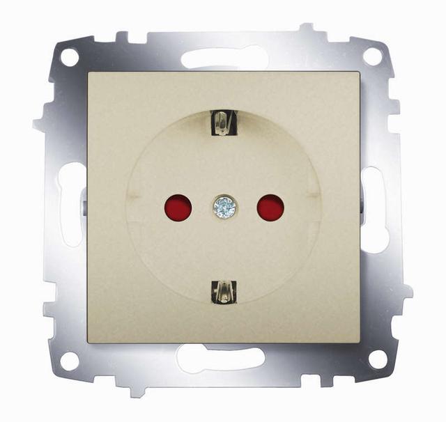 Розетка 1-м СП Cosmo 16А IP20 с заземл. защ. шторки механизм титаниум ABB 619-011400-243