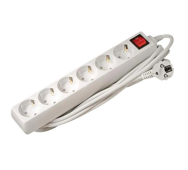 Удлинитель 6х5м с заземл. 16А EX-06GS-500 3.5кВт ПВС 3х1 с выкл. JazzWay 3326197