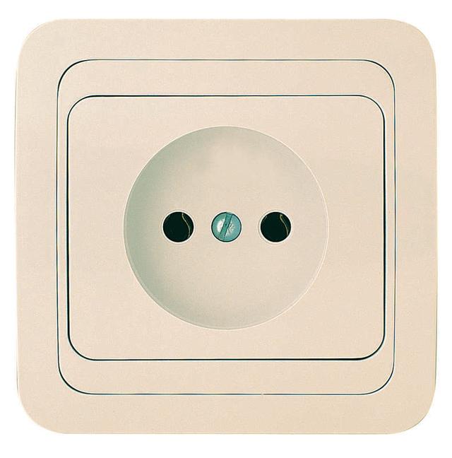Розетка 1-м СП Mimoza 16А IP20 без заземл. керамика крем./крем. Makel 25002