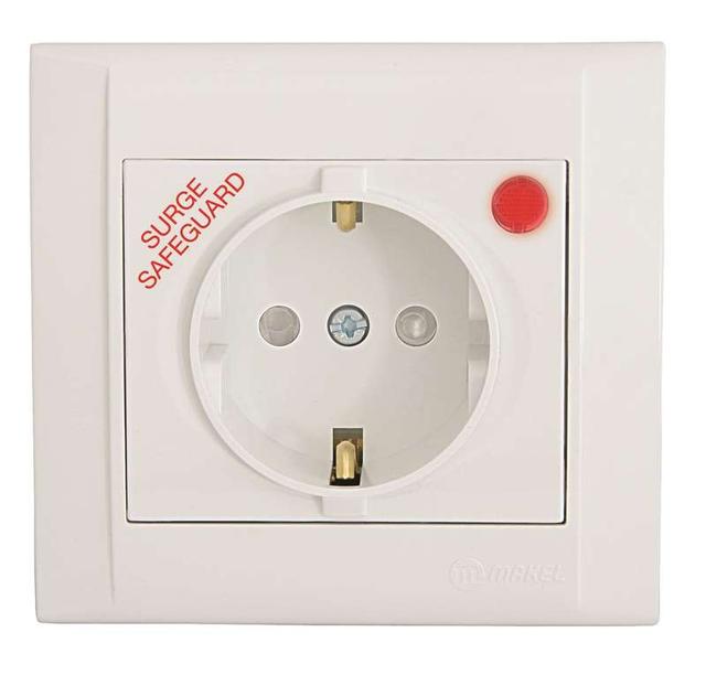 Розетка 1-м СП Defne 16А IP20 с заземл. с сетевым фильтром бел. Makel 42001139